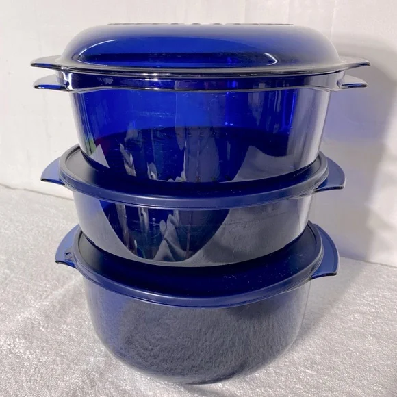 Tupperware Blue Microwave Stack Cooker Set 6Pc - Picture 5 of 16